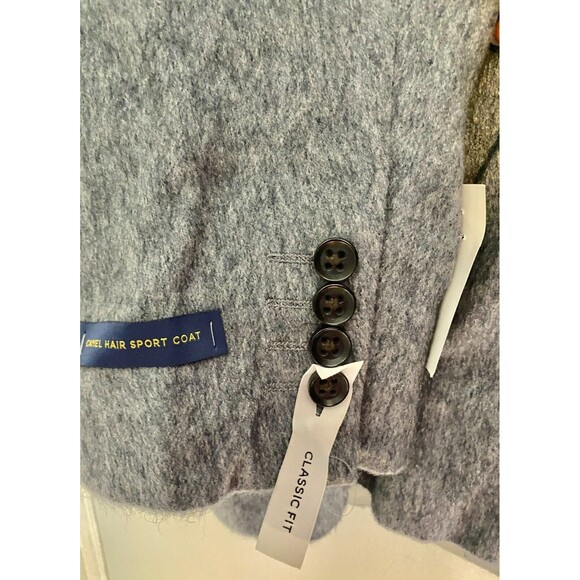 Stafford 100% Camel Hair Classic Fit Notch Lapel Sport Coat - Gray - Size 52R - Picture 3 of 7